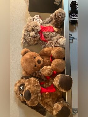 Trio of Teddies- Plush Brown Teddy Bears $10 each PERFECT Condition